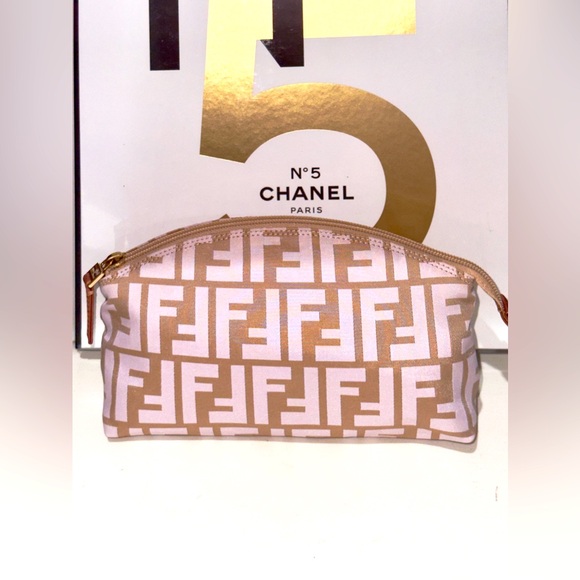 Fendi Pink Zucca Nylon Pouch - Picture 1 of 10